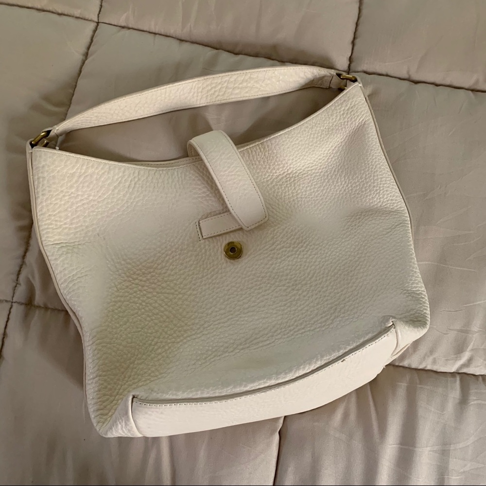 J.Crew White Leather Signet Hobo Bag